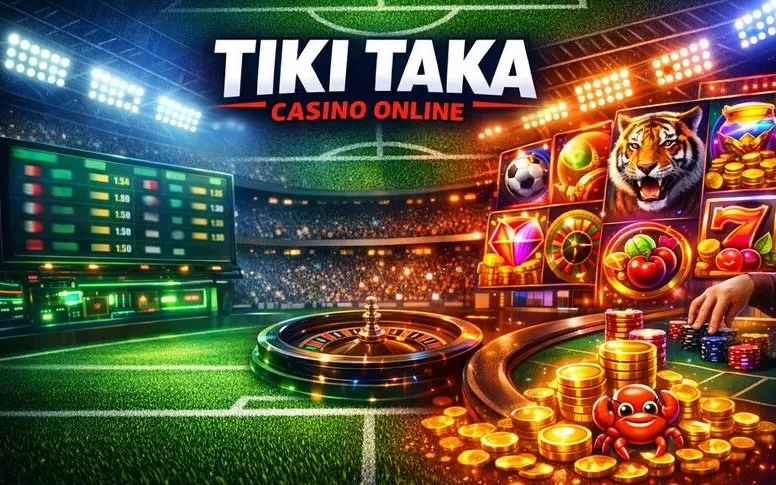 Tiki Taka Casino mobile browser interface on smartphone